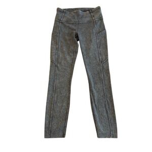 Lululemon Fast and Free High Rise Tight 25" Ice Dye Ice Wash Size 6